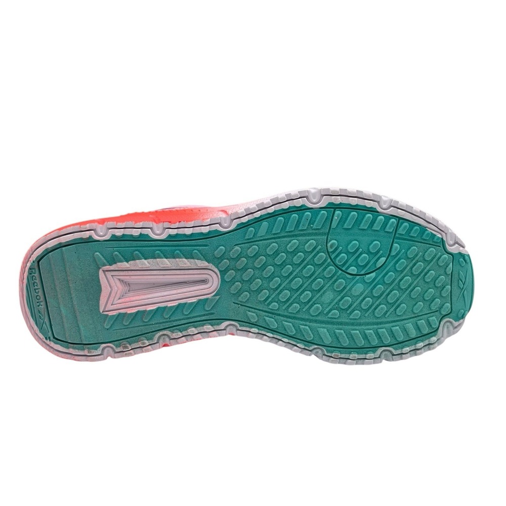 Reebok Youth Big Girls Rush Sneakers Size 7 Cherry Blossom Orange Aqua Lace Up - Picture 9 of 12